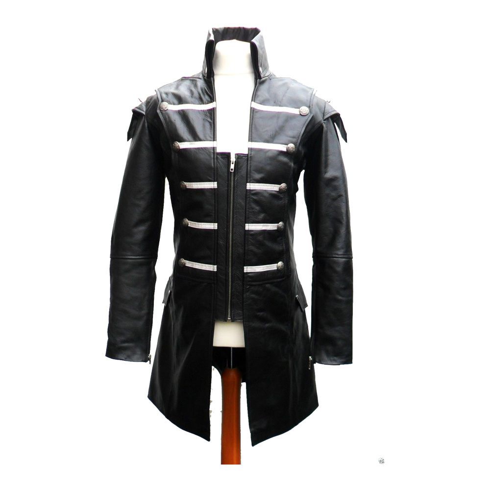 Steampunk leather outlet coat